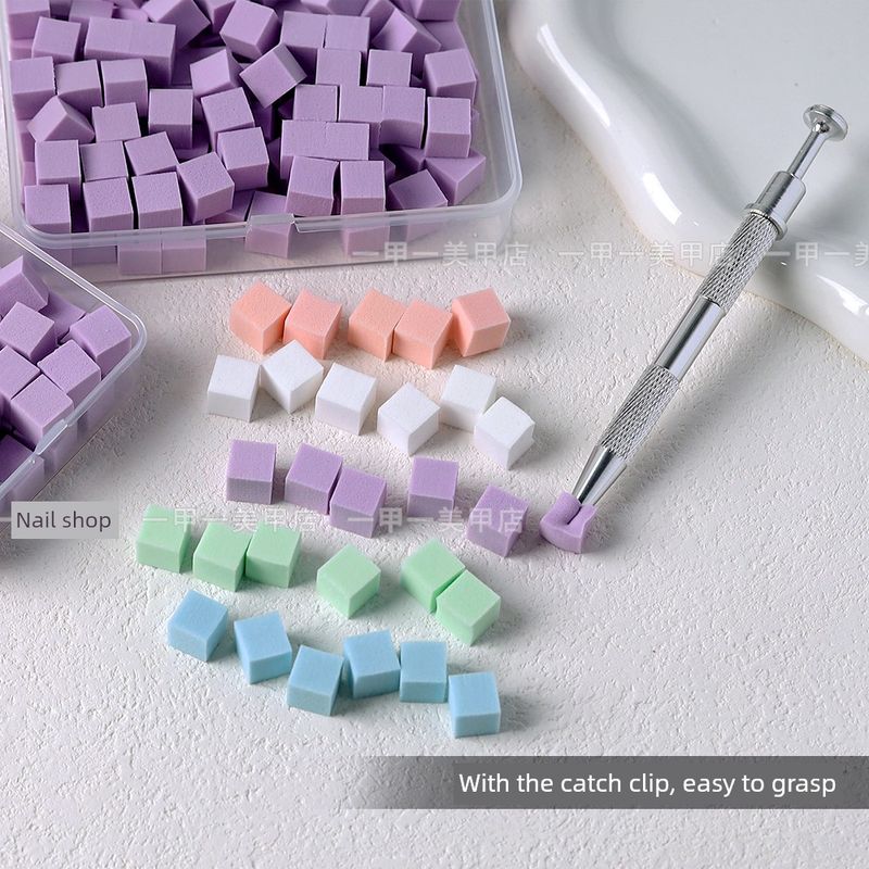 Nail Pat Glue Sponge High Density Tofu Block Powder Puff Blush Gradient Special Grip for Nail Beauty Shop Tool
