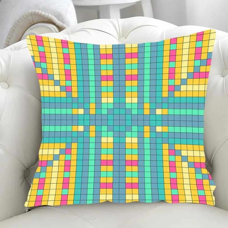 Geometric Pattern Decorative Pillowcases 40x40 Cushion Cover 40*40 Pillowcase Fall Decoration Pillow Hugs Lounge Chairs Covers