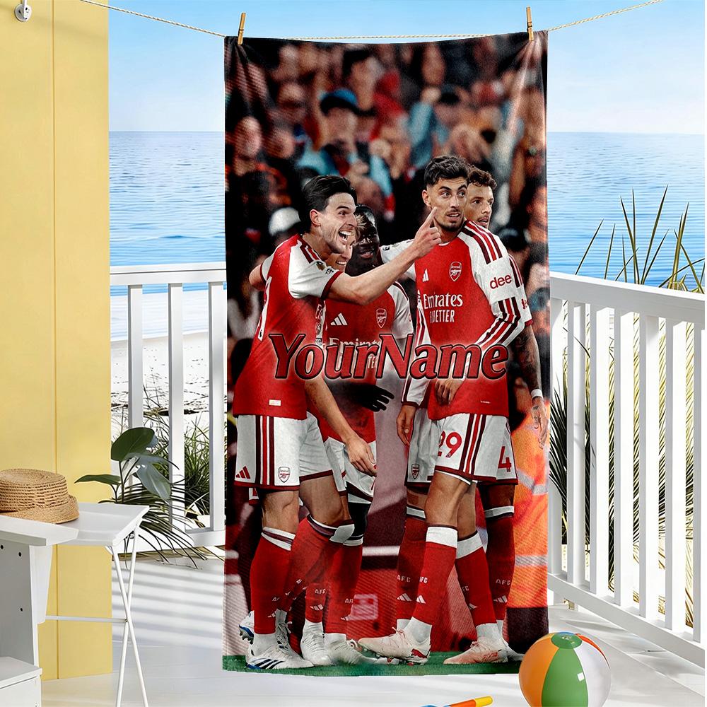 Arsenal Customized Name Beach Towel High Absorbency & Quick-Dry Suitable for Sports Travel Swimming Yoga Bathroom Beach And Pool