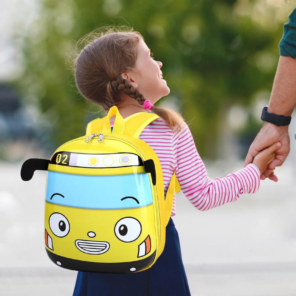 Boys and Girls Eggshell Book Bag 2024 New Car Cartoon Eggshell Book Bag Cute Backpack for Preschool Class 3D Cartoon Bus