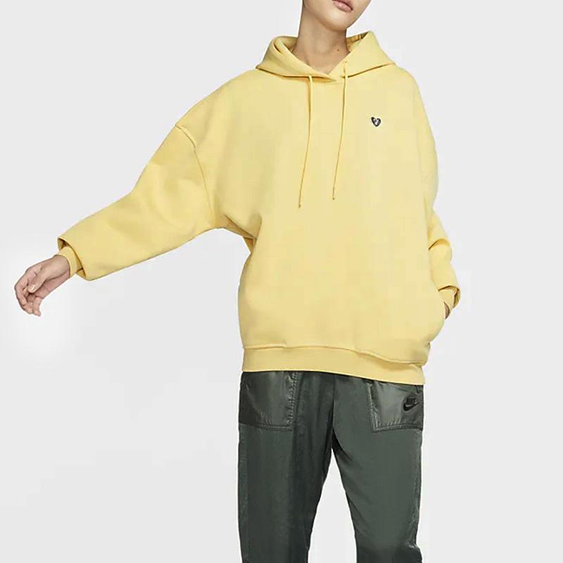 Nike Sportswear Hooded Sweatshirt Women Tops Lemon-Yellow DH4091-742