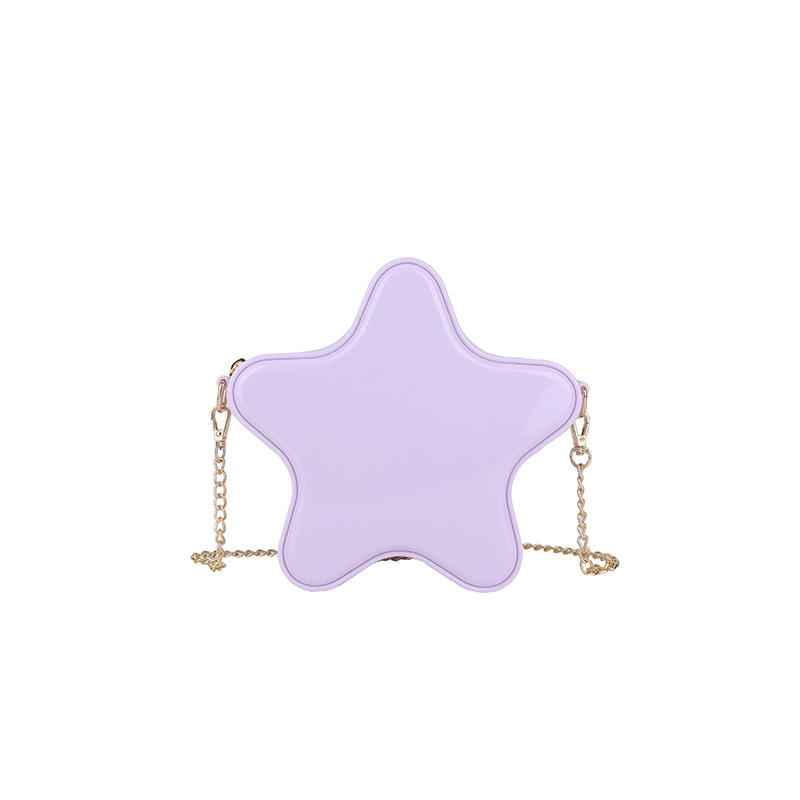 Spring and Summer New Macaroncolored Jelly Bag Textured Chain Shoulder Bag Women's Fashion Versatile Crossbody Pentagon
