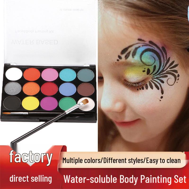 Rainbow Body Paint Palette - Water-Soluble Face & Stage Makeup