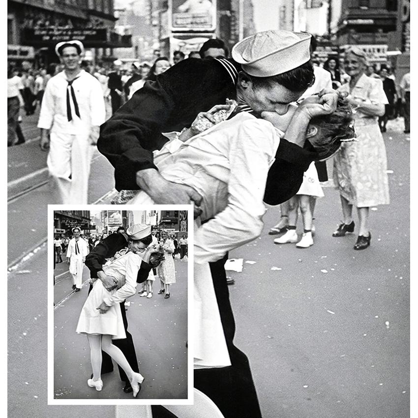 Stampa fotografica Home Wall Art Cuadros Decorazione Senza cornice Arte vintage in bianco e nero Victory Kiss Poster New York Canvas Painting