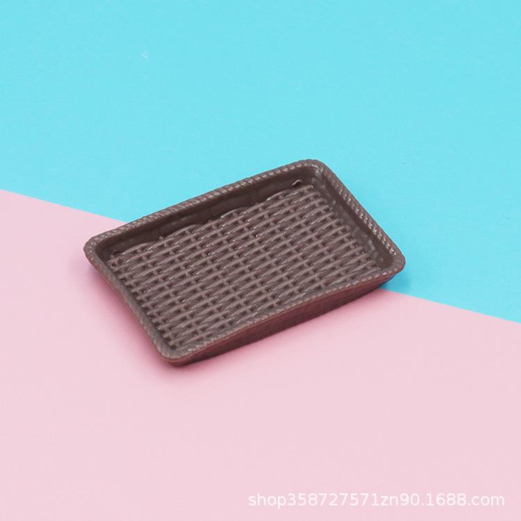 Doll House Simulation Mini Rattan Plate Pastry Plate Dessert Plate Accessories Mini Food Play Tableware Play House Small Toys