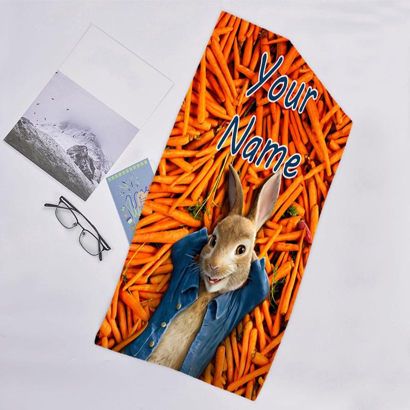 1pc Peter Rabbit1 Beach Towel with Custom Name, Beach/Swimming/Bath/Picnic/Camping Towel, Suitable for Seaside Beaches