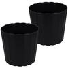 Plastic Flower Pot For Flowers And Herbs On The Balcony Or Terrace, Anthracite, 24 Cm, 2 Pcs.