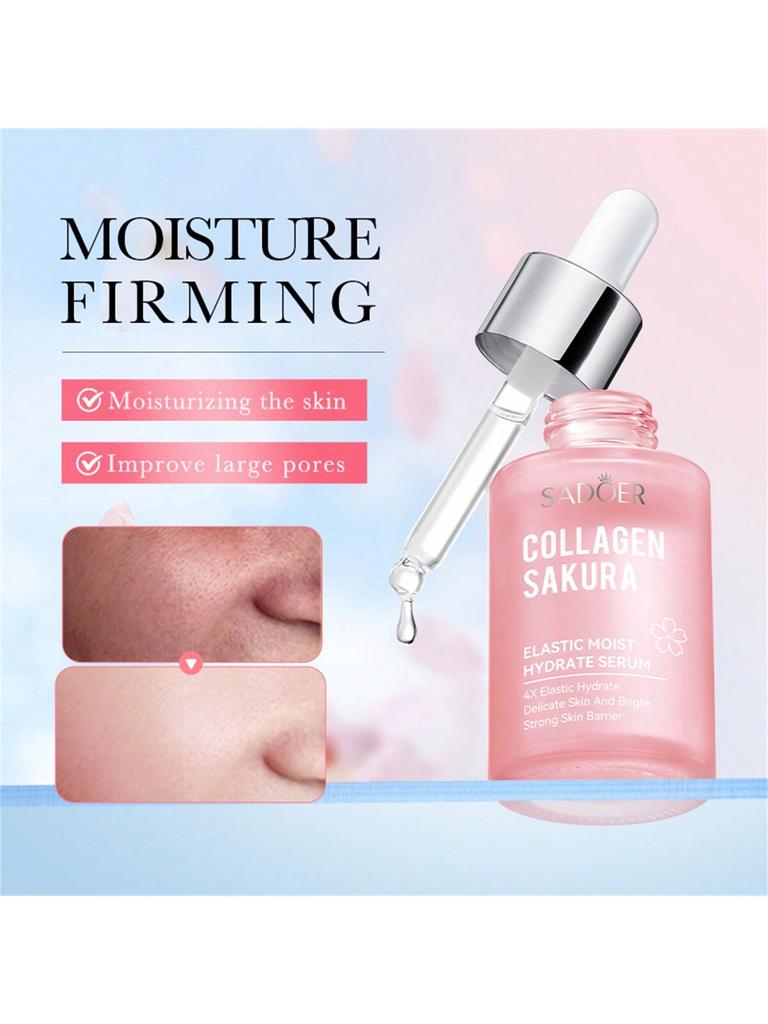 1Pc COLLAGEN SAKURA ELASTIC MOIST HYDRATE SERUM With 30ml Sakura Extract Moistening The Skin Make Sk