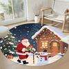 Christmas Round Carpet Perfect for Foyer Outdoor Kitchen Dining Room Anti-slip Round Rug Anime Office Decor Perfect Gift for Friends Family