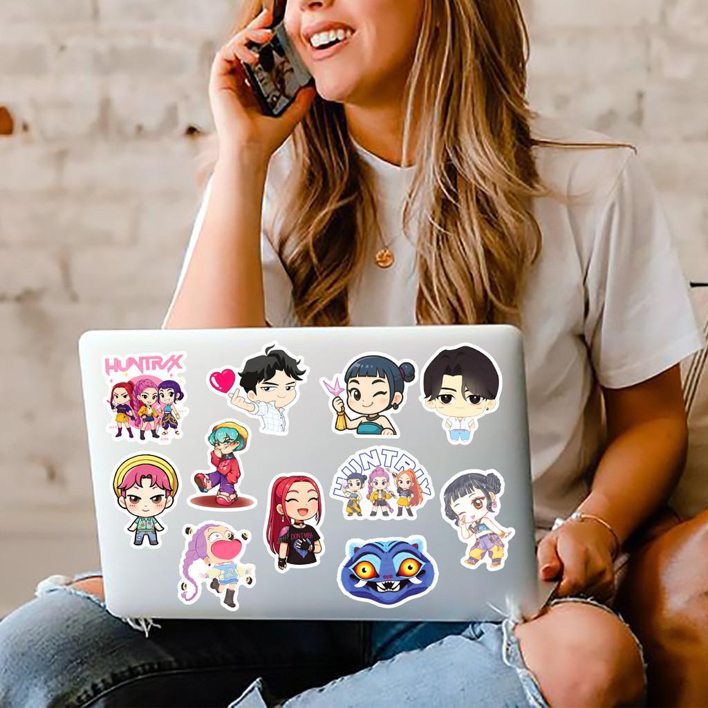 50 Pieces Chibi K-Pop Witch Hunter Group Stickers - Stylish Graffiti Waterproof Decals for Notebooks & Water Bottles