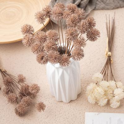 12 bouquets de chrysanthèmes pompons artificiels petites boules de chrysanthème mini avec longue tige pour bouquets de mariage DIY décoration de vase table de cuisine maison