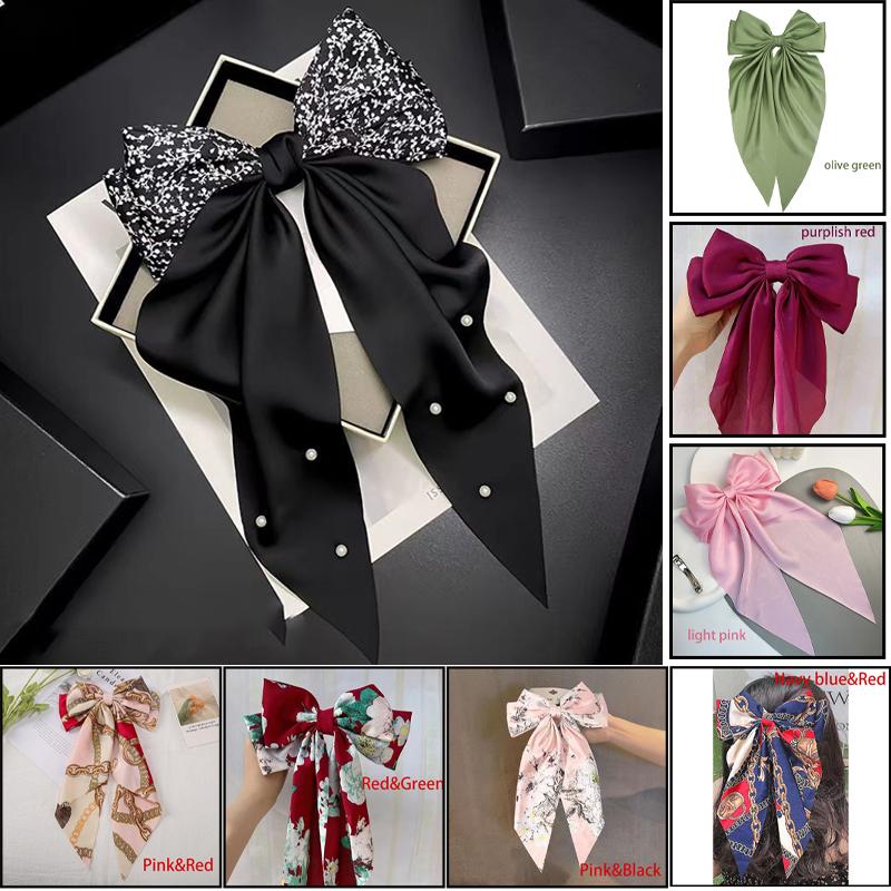 Ribbon Bow Hair Clip Large Vintage Style Hair Clip Spring Clip Hair Accessory Headwear Accessory