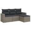 VidaXL Salon de jardin 4 pcs avec coussins gris résine tressée 3218860