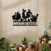 Customized Giant Rooster & Chicks Metal Wall Sculpture, Personalized Rustic Ornament for Patio, Yard, Gift, 1pc