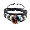 One piece Yin Yang Tai Chi rope bracelet black and white braided leather bracelet bracelet women's gift
