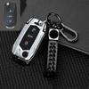 Zinc Alloy + Leather Car Key Case Cover for VW Volkswagen Golf 7 MK7 Tiguan MK2 For SEAT Ateca Leon FR 2 Ibiza For Skoda Octavia