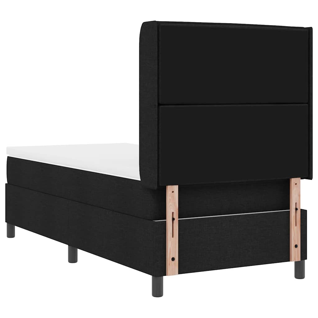 Box Spring Bed with Mattress Black 190 x 90 cm Fabric
