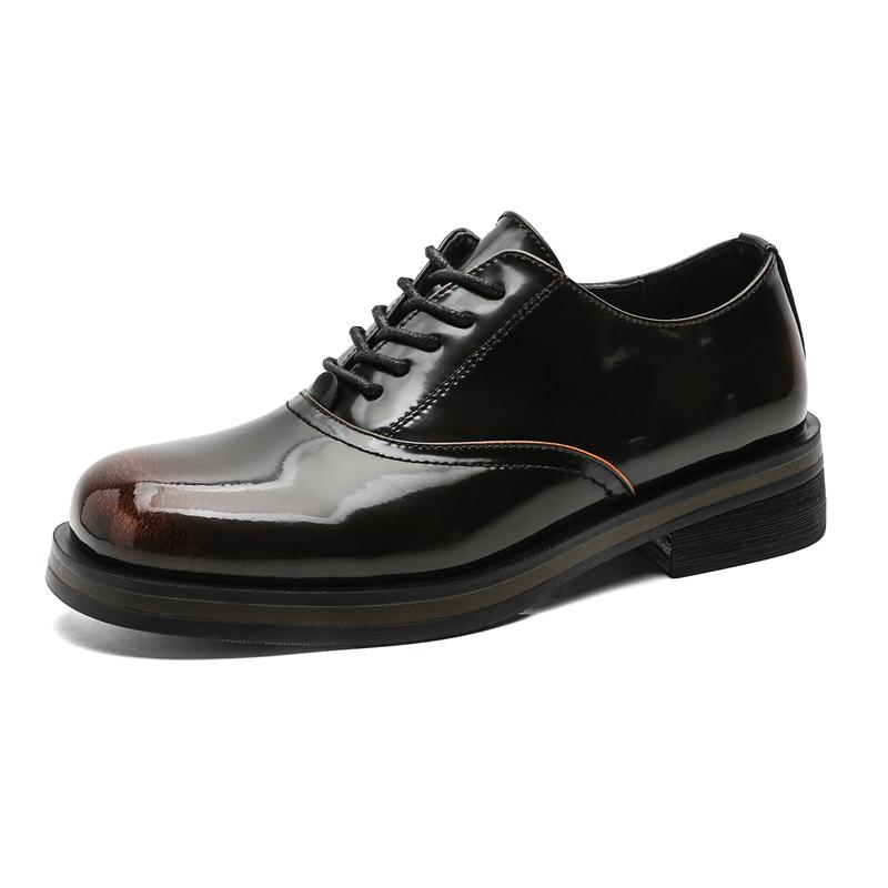 

Fashion 2025 New Round Toe Men s Premium Leather Derby Shoes Slip-On Business Casual Footwear with Cushioned Insole & Breathable Lining 38 коричневый