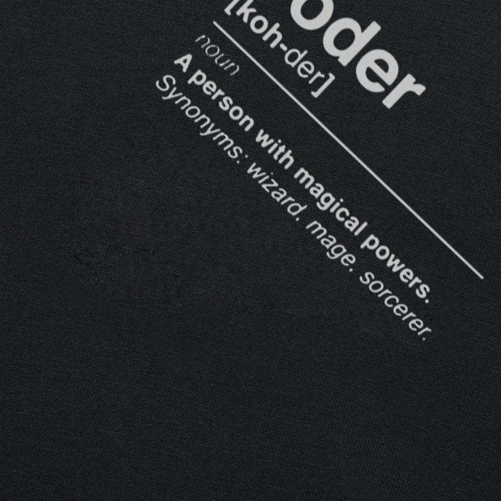 Coder A Person With Magic Power Programmer Men T Shirt Cotton Custom Short Sleeve Funny Coding Web Programmer Dad T-shirts