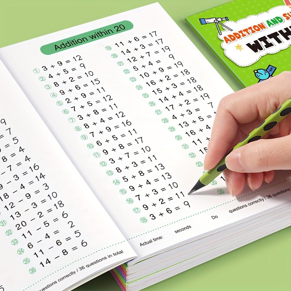 2pcs A Math Practice Book for Addition And Subtraction Within 20, Designed for Daily Exercises in The Range of 0-10 And 10-20