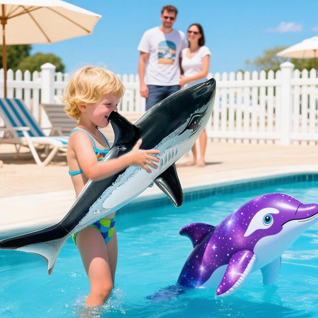 Eco-Friendly Inflatable Dolphin Water Toy for Kids Aged 3-6