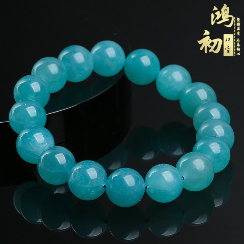 

Hongchu Crystal 7A Premium Amazonite Loose Beads Natural stone semi-finished products DIY Decorative beads 8mm Single Circle（22Lef