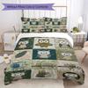 Cute Animal Collage Pattern Bedding Uilt Set Uilt Cover Pillowcase Home Decoration Birthday Gift (1 * Duvet Cover + 2 * Pillowcase  Without Core)32