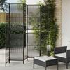 VidaXL Room Divider 6 Panels, Room Separator, Privacy Screen, Living Room Bedroom Screen, Modern, Black 365400