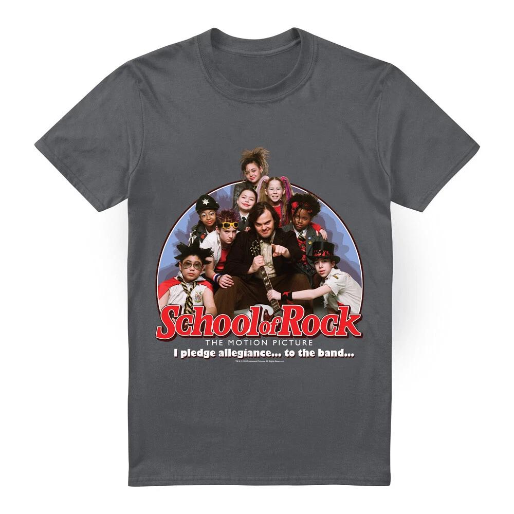 School Of Rock I Pledge Allegiance 100% Cotton T-shirt Mens Tees Top S-2XL , Charcoal M