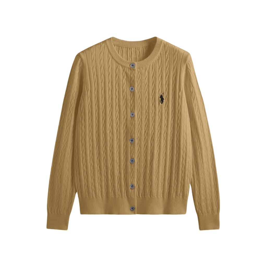 Dámský vlněný kardigan Zesílený Vyšívaný Kroucený Kulatý výstřih Pletený svetr