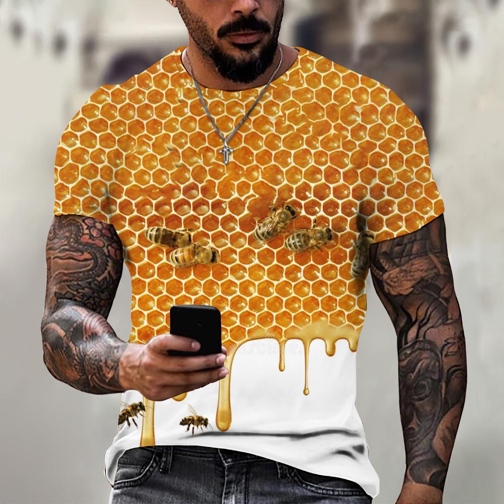 Funny Bee Series Print T Shirts Men's Women Casual O-Neck Short Sleeve T-shirt Oversized Streetwear Tees Tops Kids Clothing