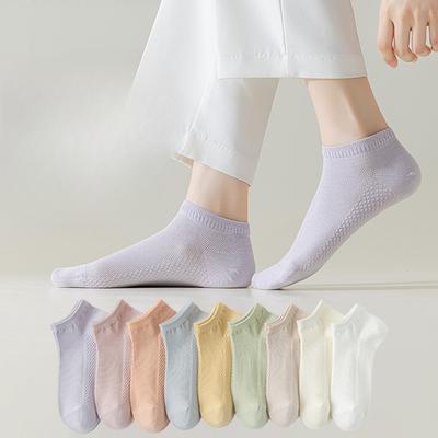 Boat Socks, Pure Cotton Anti-odor and Sweat-absorbing Summer Thin Women's Short Socks, Mesh Boneless All-cotton Socks
