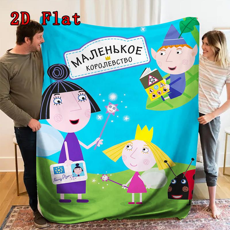Ben & Holly'S Little Kingdom 2D Flat Pattern Flannel Blanket High quality All Seasons Warmth and Comfort Perfect for Christmas Gifts.DMT0925354