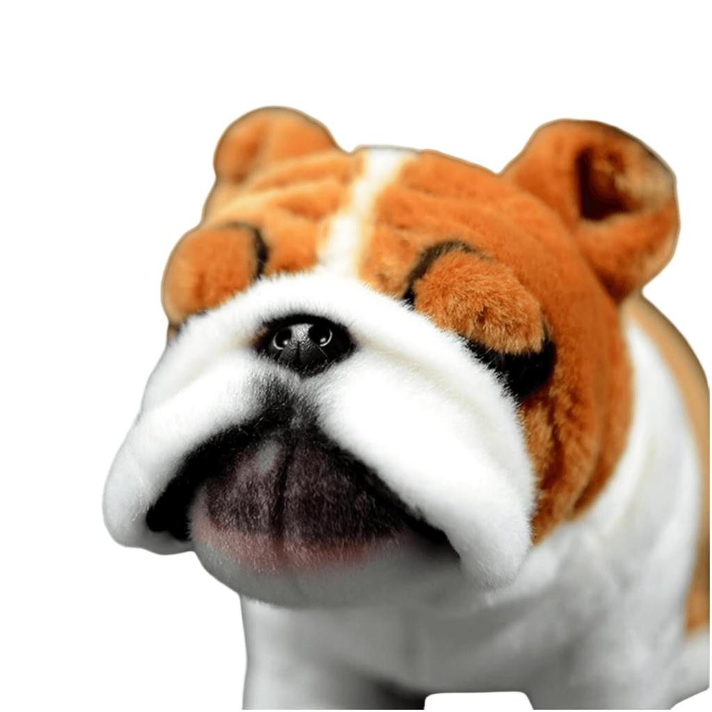 lilizzhoumax Bulldog Plush Realistic Dog Stuffed Super Soft Plush Toy for Kids Home Decor Brown and Toy, Animal, Girls, (Brown 11.8 inches), White.