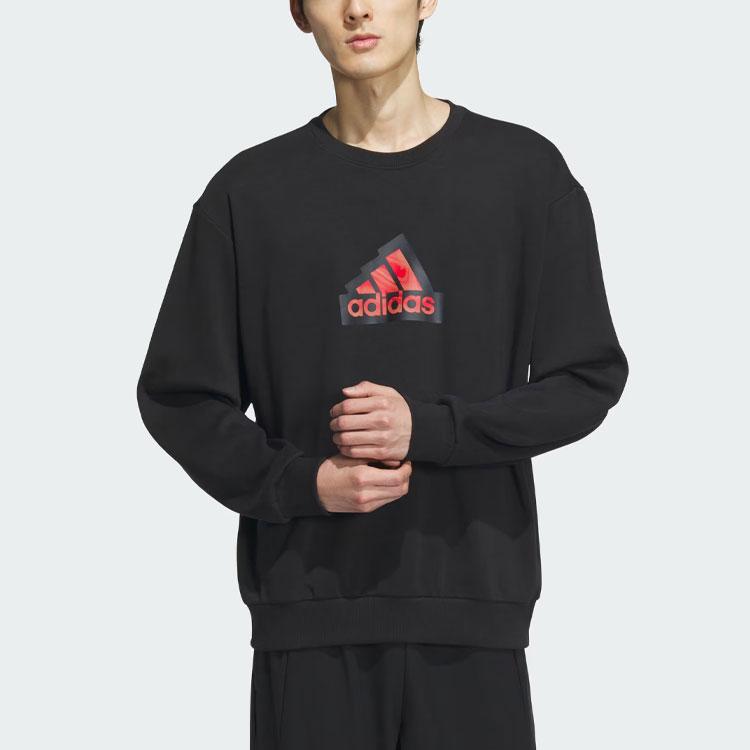 adidas FW23 Year Of The Dragon CNY Series Embroidered Logo Sweatshirt Men Tops Black IT3989
