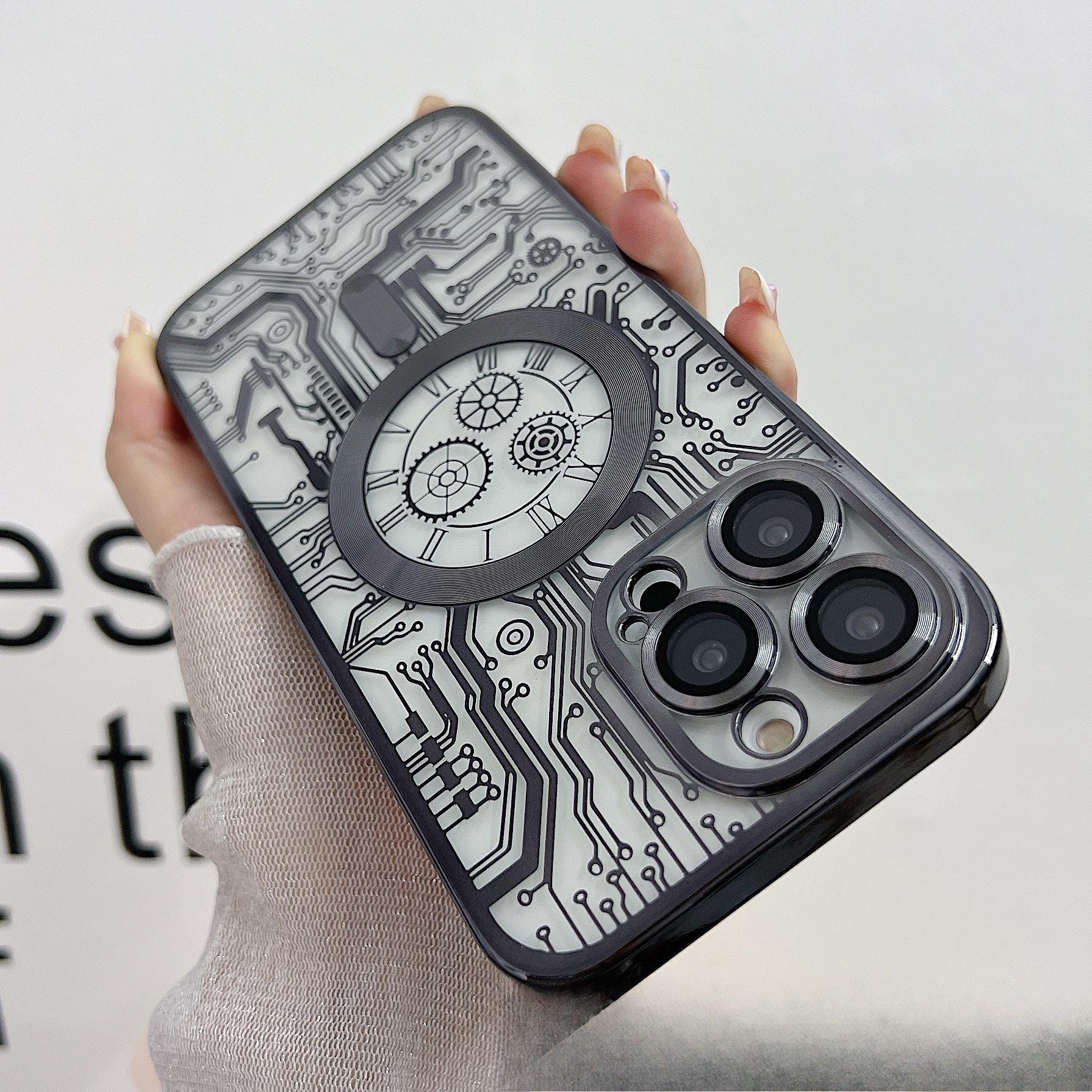 

Механический гальванизированный магнитный тип подходит для чехлов для телефонов iPhone 15, iPhone 14 Pro Max с защитной пленкой для объектива и 13 защитных чехлов Apple 15