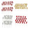 6/24 Pcs Burgundy Red Berry Picks Holly Berries Branches Lving Room Home Decor