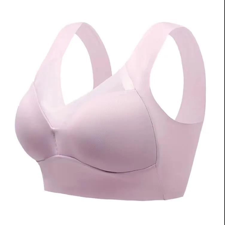 Women's Seamless Cross-Border Sports Bra: Anti-Sag, Side Breast Lifting, Large Size, Sexy Gathered Design.