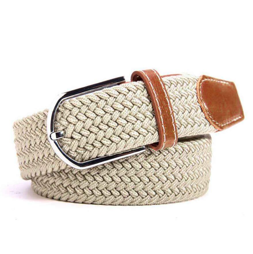 Men Women Colorful Elastic Stretchy Belt Leather End and Silver Metal Buckle Jeans Pant Accessory