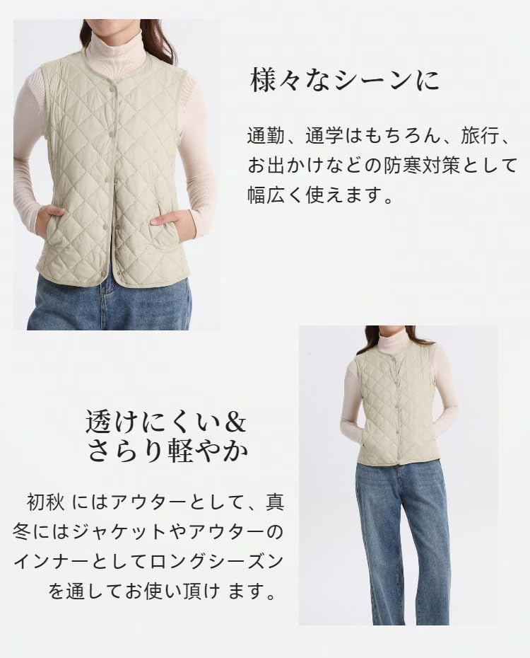 YAMANMAN Padded Down and Insulated Winter and Available in Plus Size 3L Women's Vest, Sleeveless, Lightweight, Cold-Proof, Windproof, Warm, Wear,