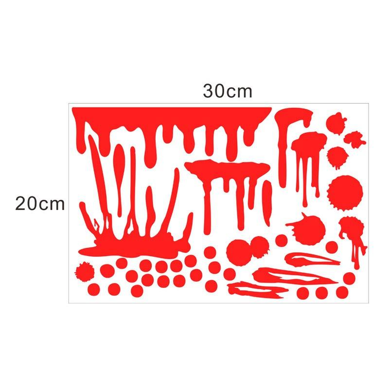 Imitation Blood Hand Foot Luminous Print Stickers Waterproof Horror Zombie Halloween Car Wall Door PVC Party Haunted House Decor