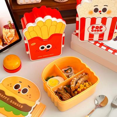 Yousheng Lunch Box Hamburger Chip Shape Food Grade Safe Airtight Leak-Proof Food Container Office Lunch Freshness Preserving Lunch Box