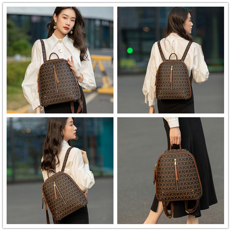 Urban Backpack Bag for Women Fashion Ladies Portable Bags Leather Backbag Luxury Design Aesthetic Printing Words Bagpack Unique