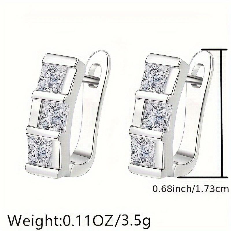 1 pereche de cercei cu picătură de piatră albă de culoare argintie aurie pentru femei Cercei cu prințesă cu geometrie suspendate Bijuterii de nuntă de modă Bijuterii de Crăciun de Halloween