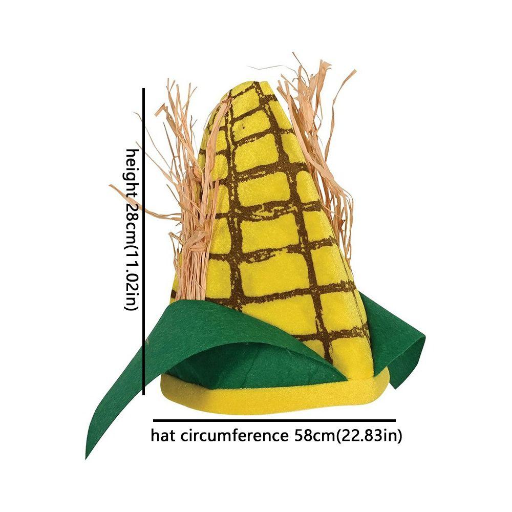 Comfortable Elastic Fit Corn Shaped Funny Party Hat Soft Felt Quirky Cosplay Cap  Halloween