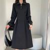 Dress Autumn and Winter French Heart Neckline Zipper Fashion High Sense Waist Thin Light Luxury Autumn and Winter Dress