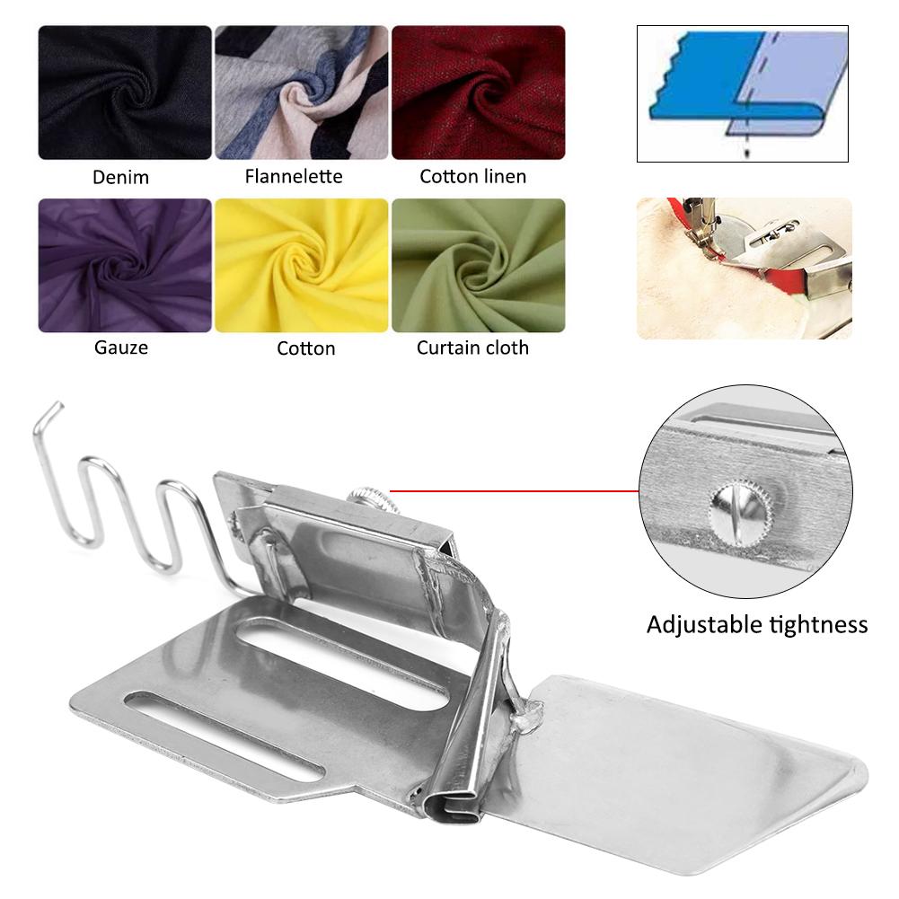 Rubber Band Hemmer Metal Adjustable Elastic Single Needle Sewing Machine Accessories(Inlet 19MM )