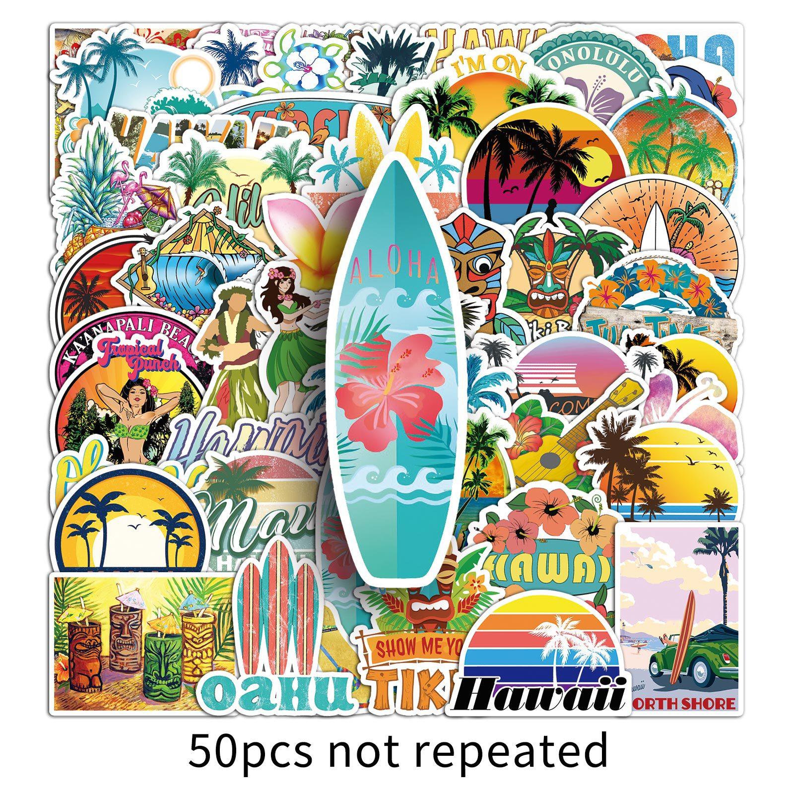 

50 Мультяшные Инс Пейзаж Гавайи Путешествия Сделай сам Декоративные Наклейки для Ноутбука Чемодана Автомобиля Креативные