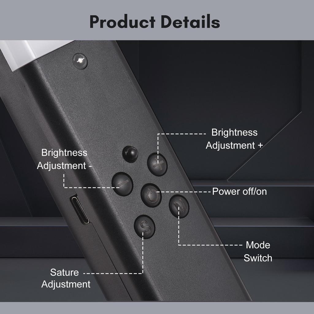 20W zweifarbige LED-Röhrenlichter, faltbarer Lichtstab, LED-Licht mit Griff, Farbtemperatur 3200K-5500K