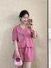 Dopamine French Chic New Chinese Style Summer Suit: Elegant Top & Wide-Leg Shorts, Retro Versatile Two-Piece Set